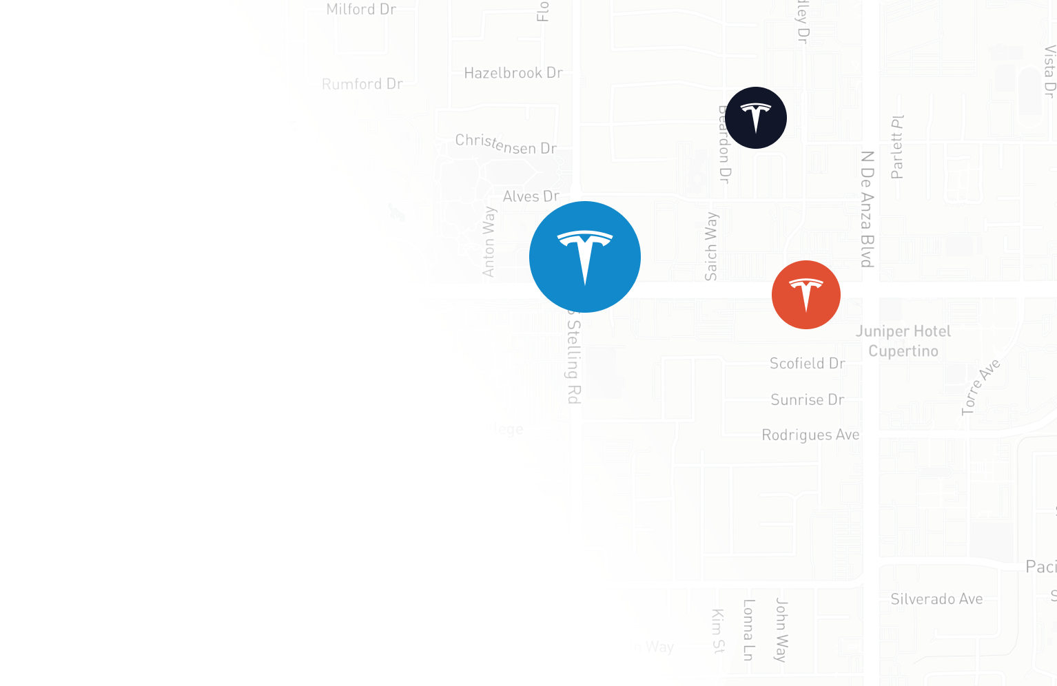 tesla planned sites